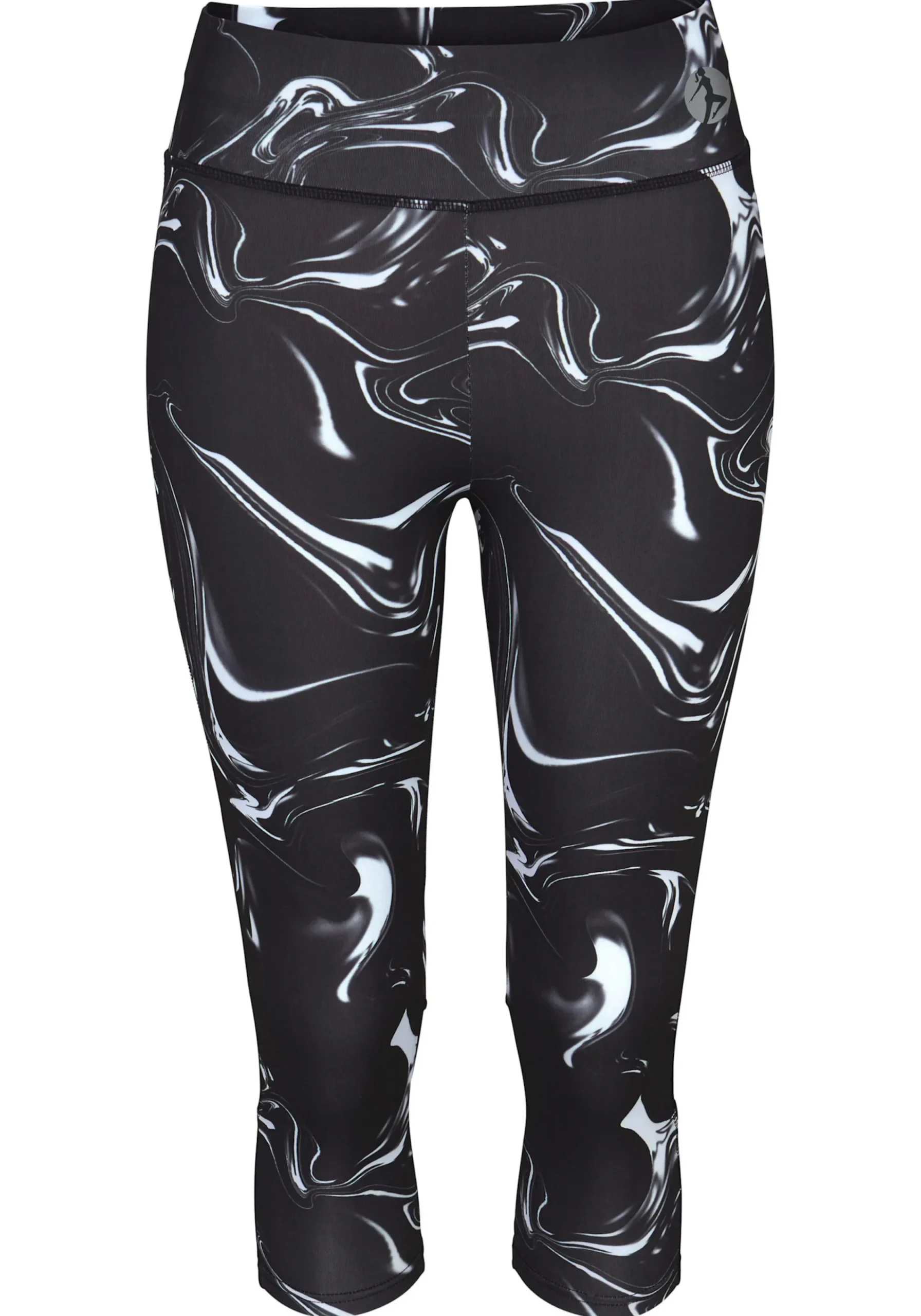Hosen|LASCANA ACTIVE Caprileggings schwarz-gemustert-weiß