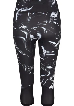 Hosen|LASCANA ACTIVE Caprileggings schwarz-gemustert-weiß