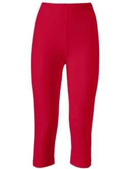 Hosen| Caprileggings mit Rundum-Dehnbund rot