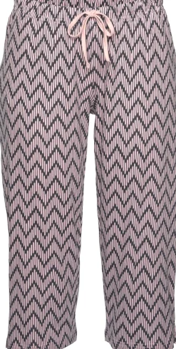 Nachtwäsche|Vivance Dreams Capri-Pyjama dunkelblau-hellrosa-gemustert