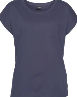 Nachtwäsche|Vivance Dreams Capri-Pyjama dunkelblau-hellrosa-gemustert