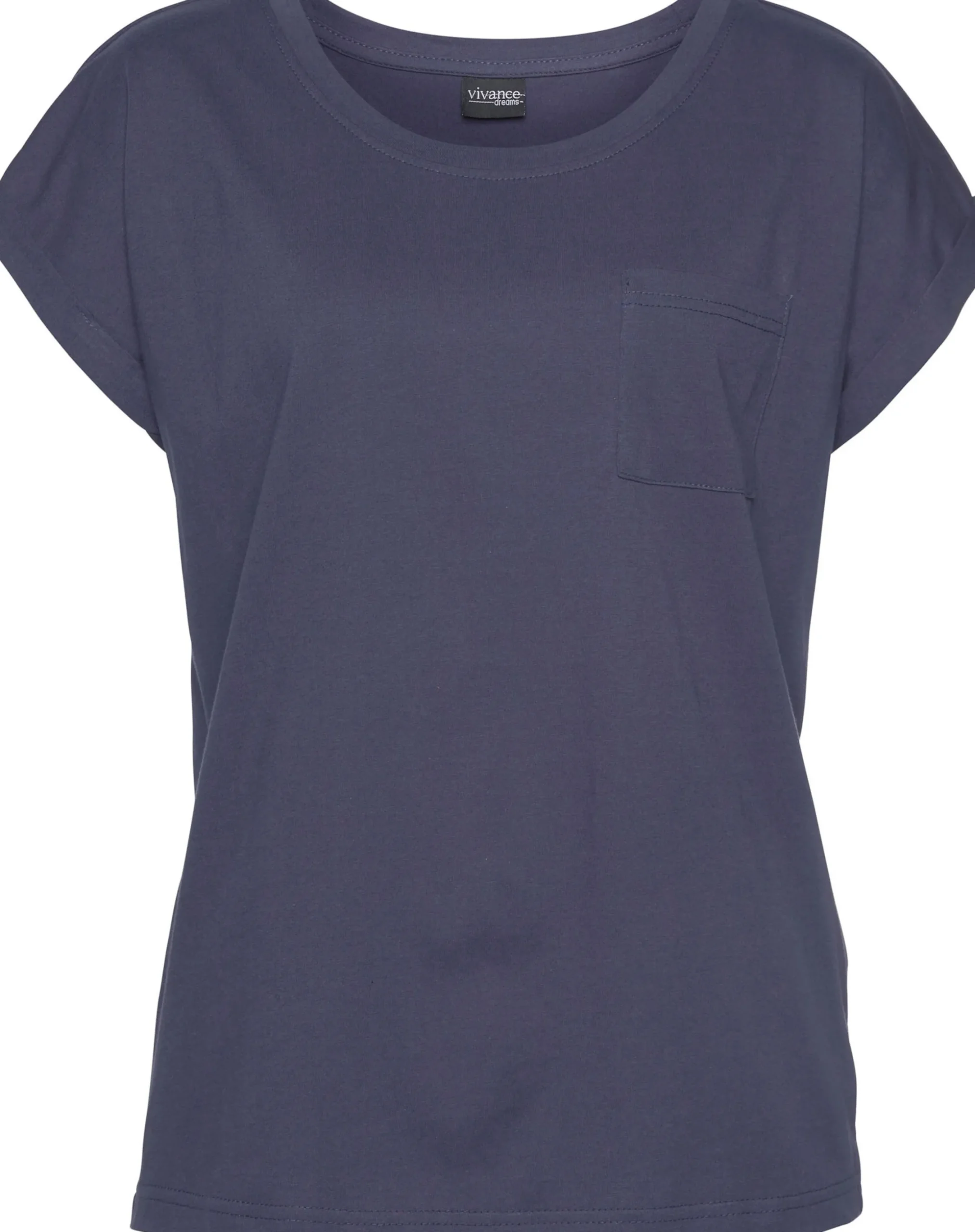 Nachtwäsche|Vivance Dreams Capri-Pyjama dunkelblau-hellrosa-gemustert