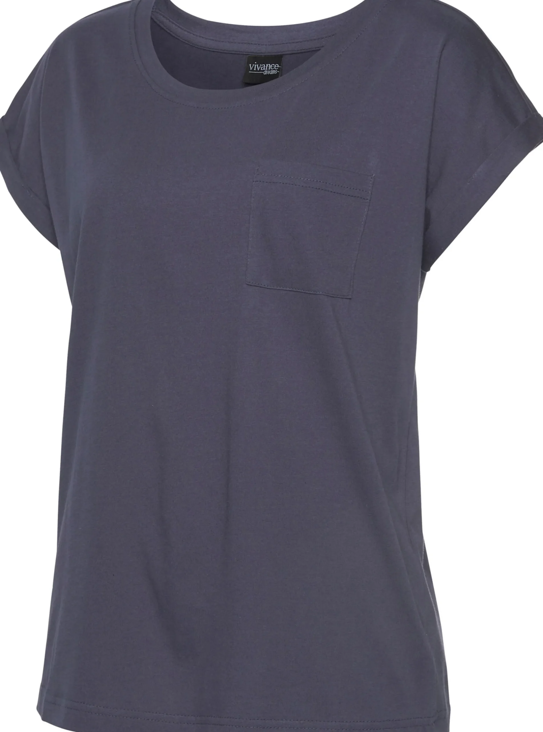 Nachtwäsche|Vivance Dreams Capri-Pyjama dunkelblau-hellrosa-gemustert