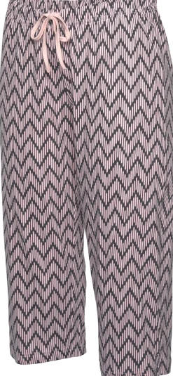 Nachtwäsche|Vivance Dreams Capri-Pyjama dunkelblau-hellrosa-gemustert