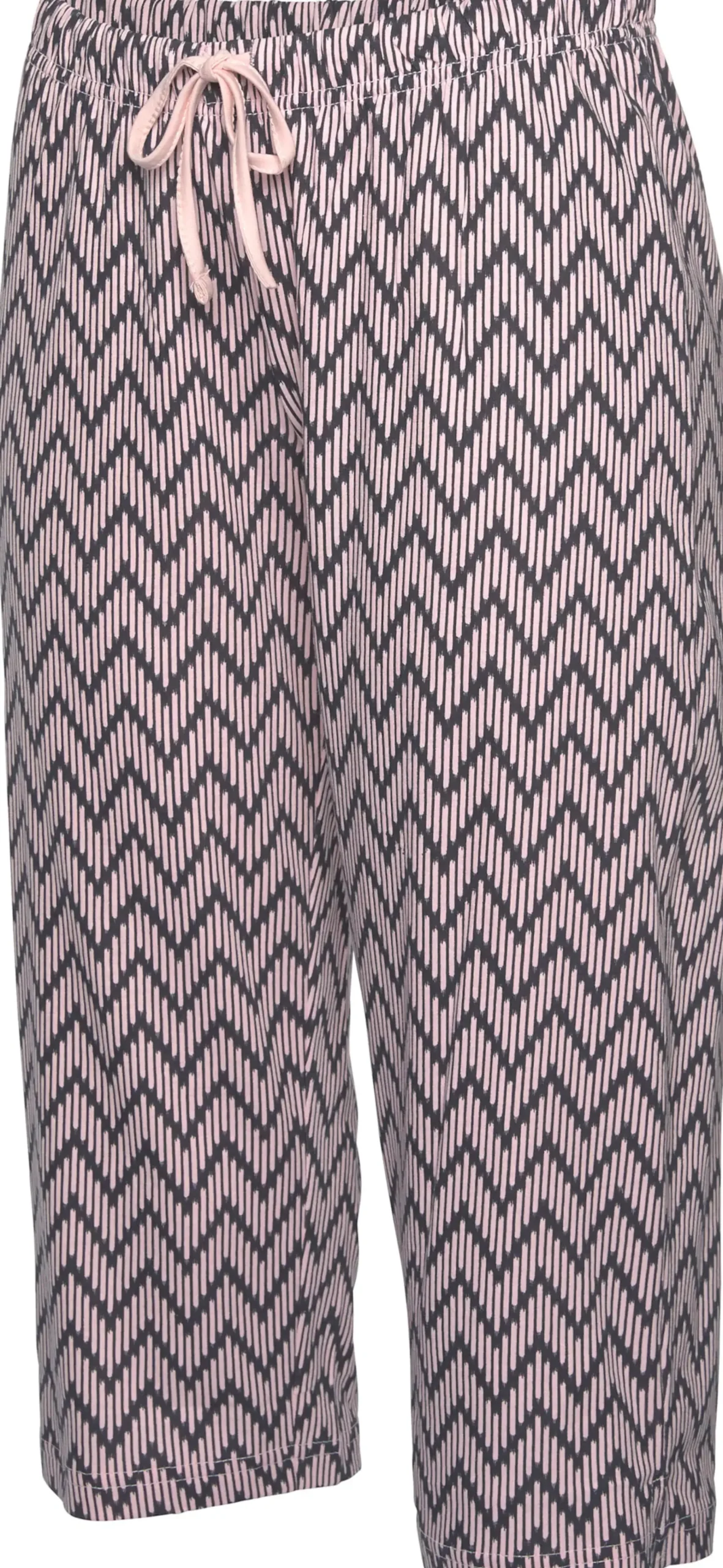 Nachtwäsche|Vivance Dreams Capri-Pyjama dunkelblau-hellrosa-gemustert