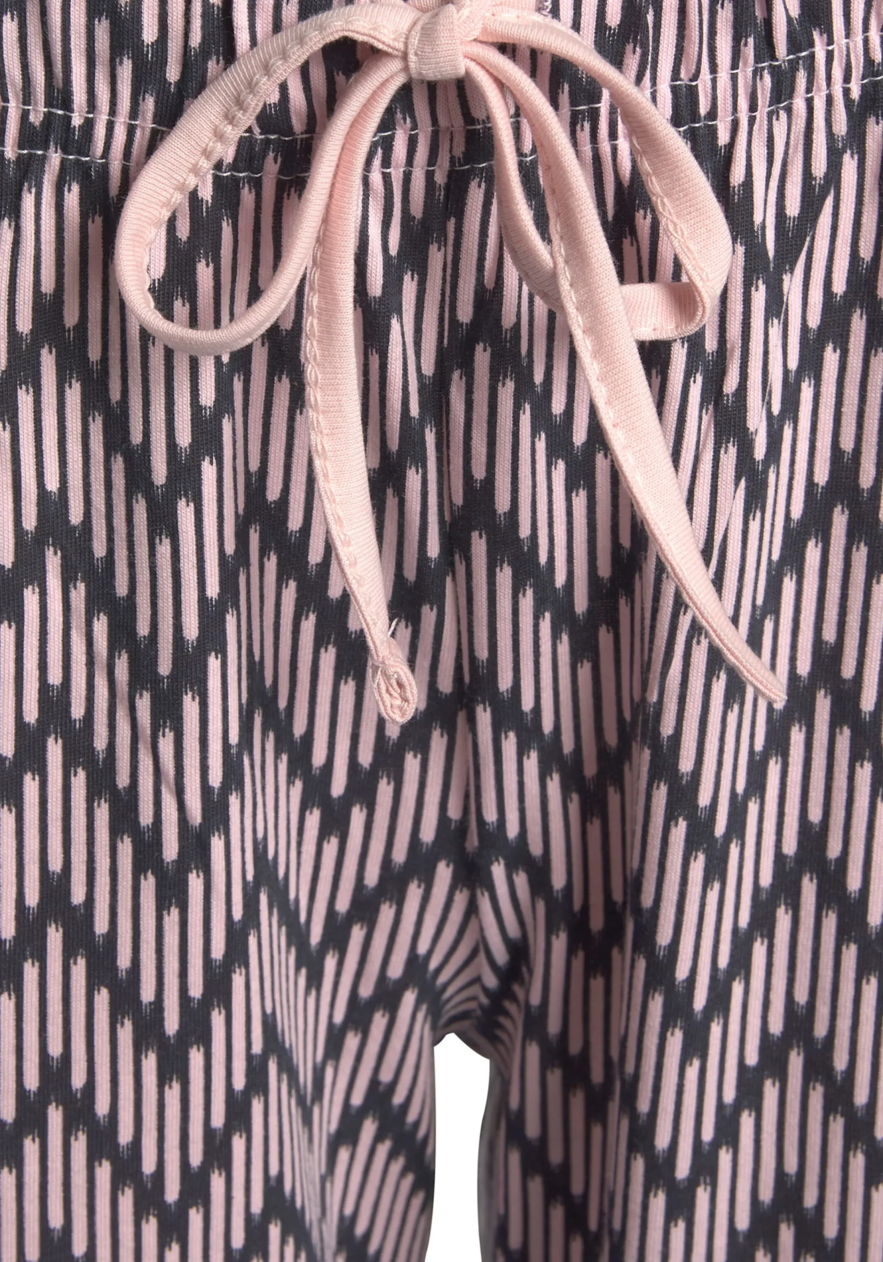 Nachtwäsche|Vivance Dreams Capri-Pyjama dunkelblau-hellrosa-gemustert