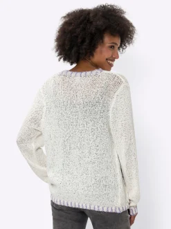 Strickjacken|heine Cardigan ecru-flieder