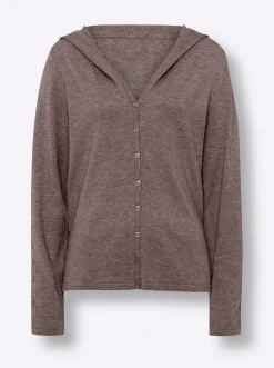 Strickjacken|heine Cardigan dunkeltaupe-meliert