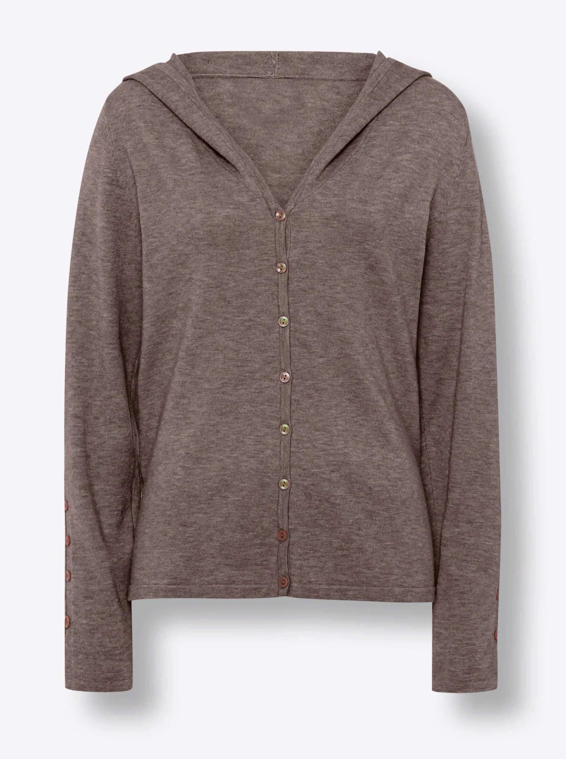 Strickjacken|heine Cardigan dunkeltaupe-meliert