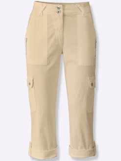 Hosen|heine Cargohose in verkürzter Länge beige