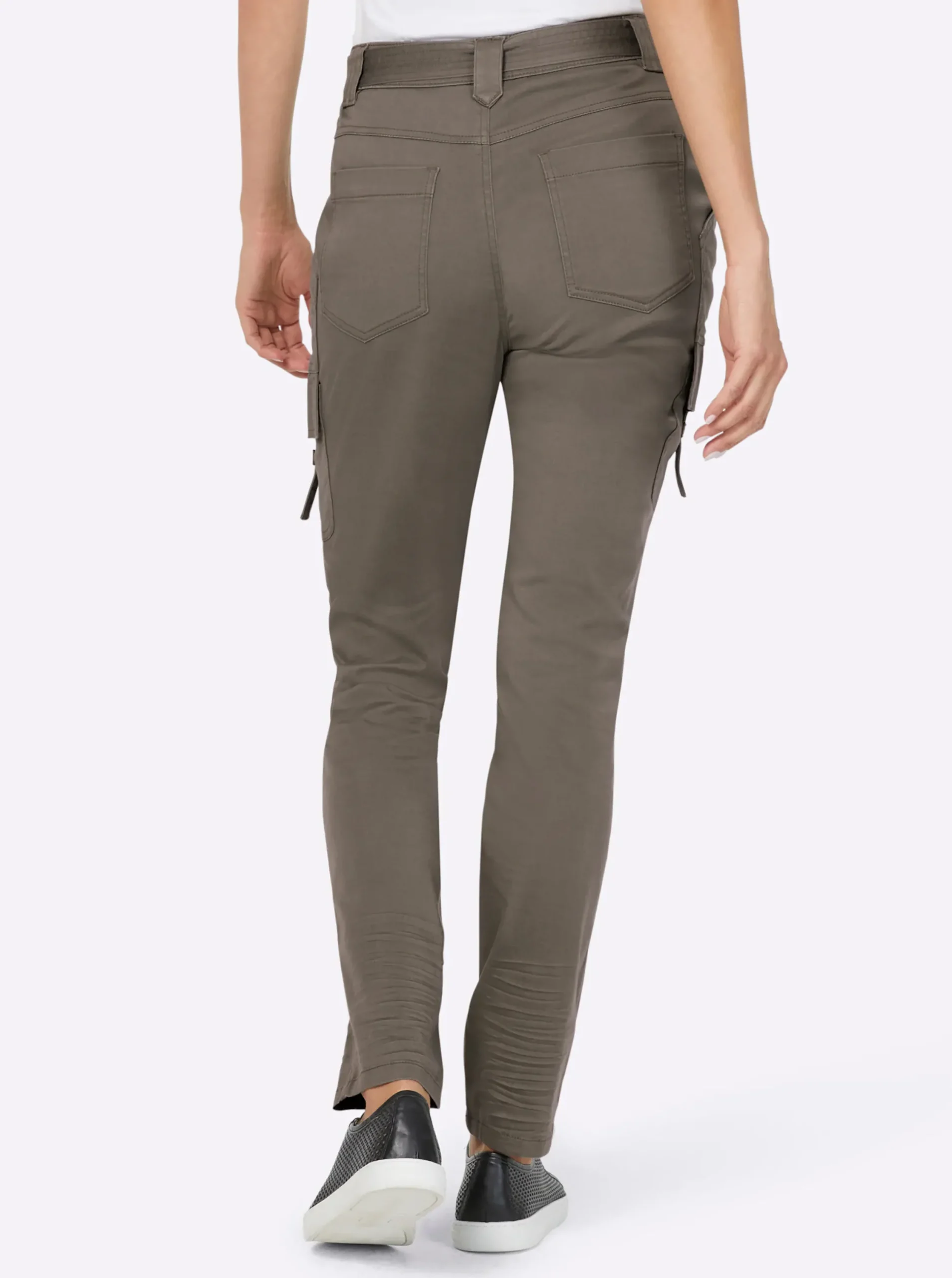 Hosen|heine Cargohose mit Textilgürtel dunkeltaupe