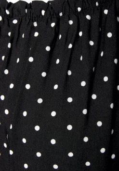 Strandmode|Blusen|LASCANA Carmenbluse schwarz-weiß-gepunktet