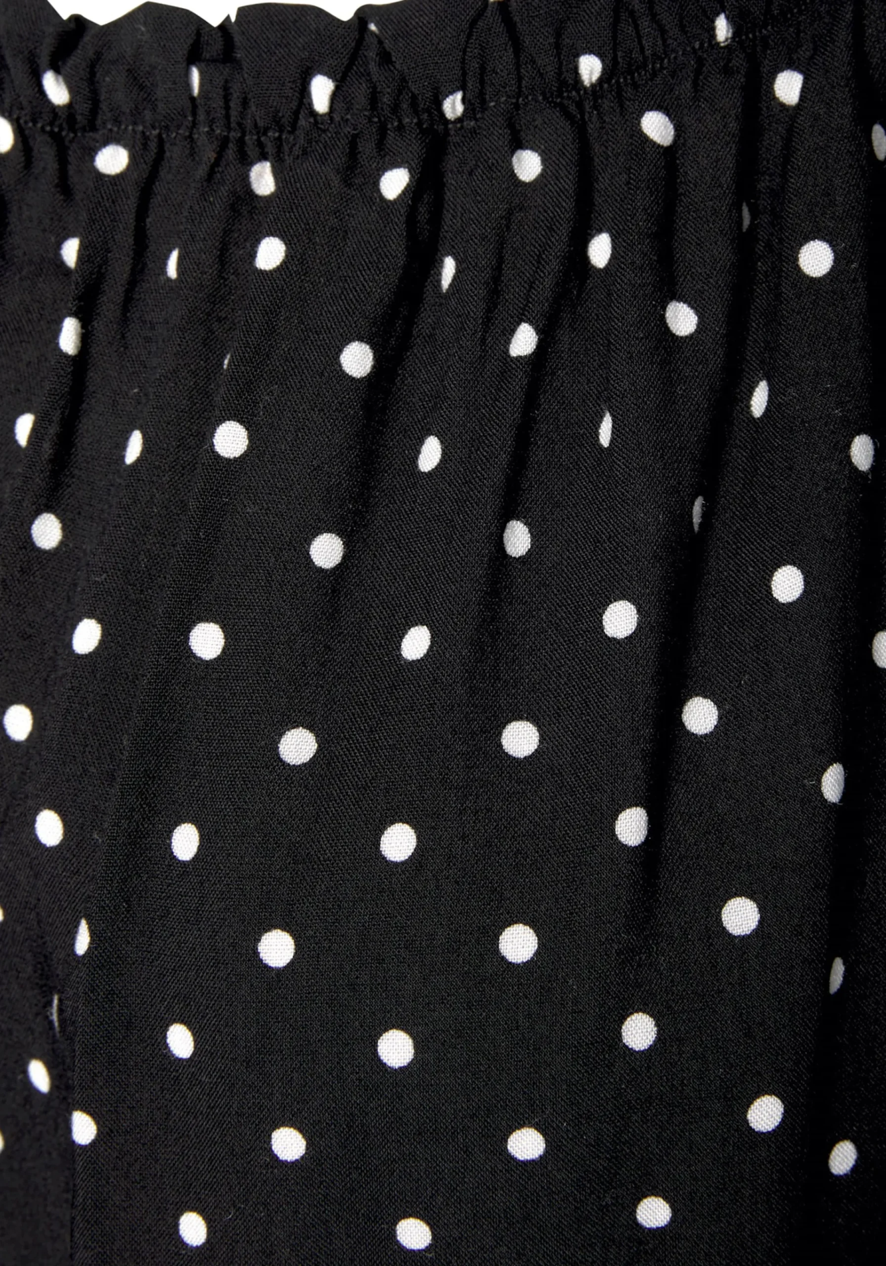 Strandmode|Blusen|LASCANA Carmenbluse schwarz-weiß-gepunktet