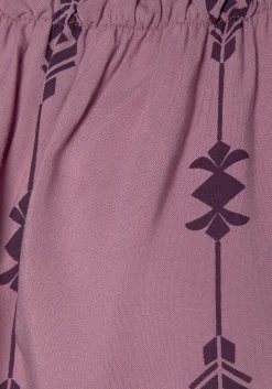 Blusen|LASCANA Carmenbluse lila-bedruckt