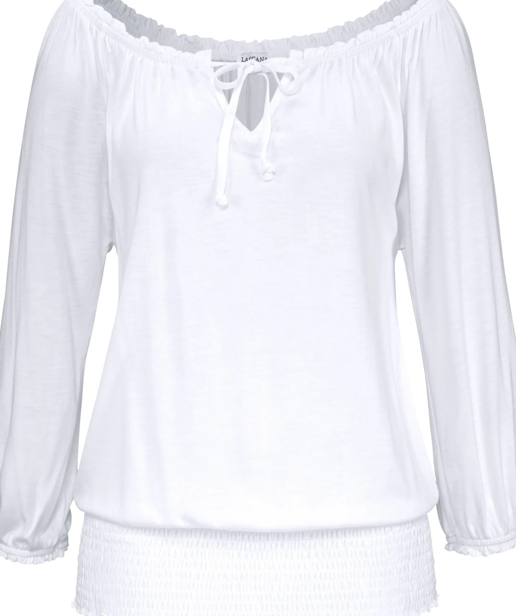 Strandmode|Shirts|LASCANA Carmenshirt weiß