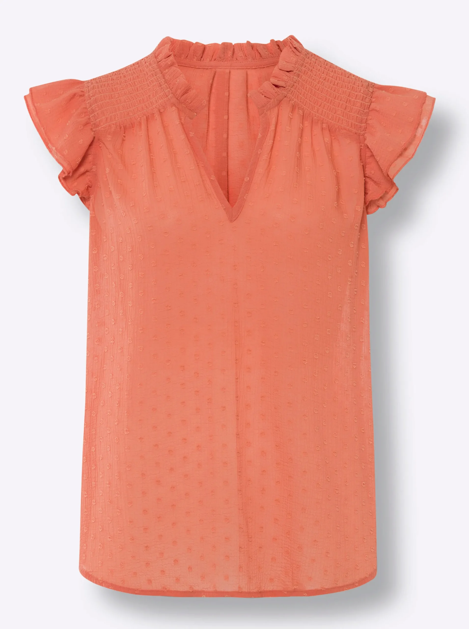 Blusen|heine Chiffonbluse mit Flügel-Ärmel papaya