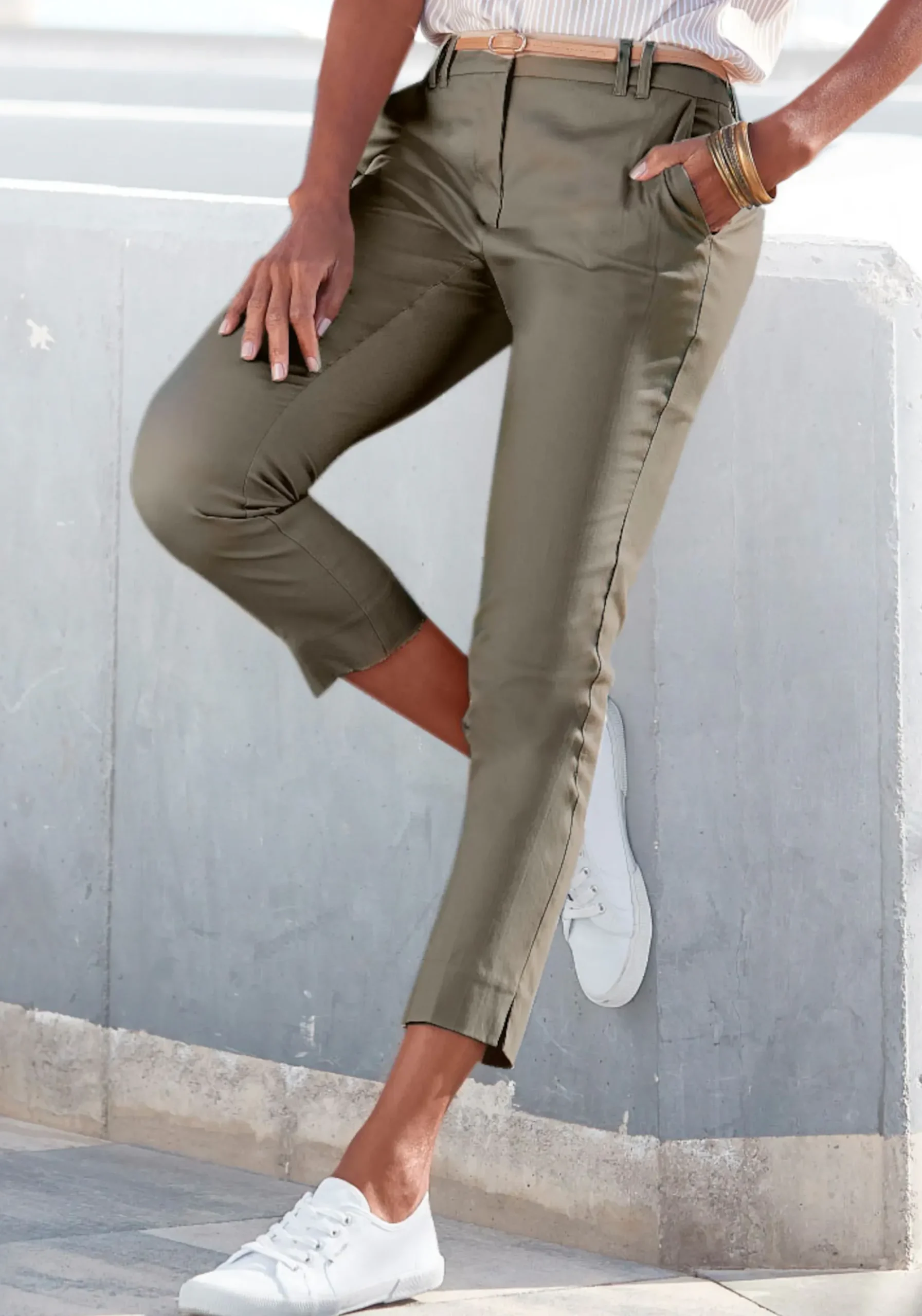 Strandmode|Hosen|Vivance Chinohose khaki