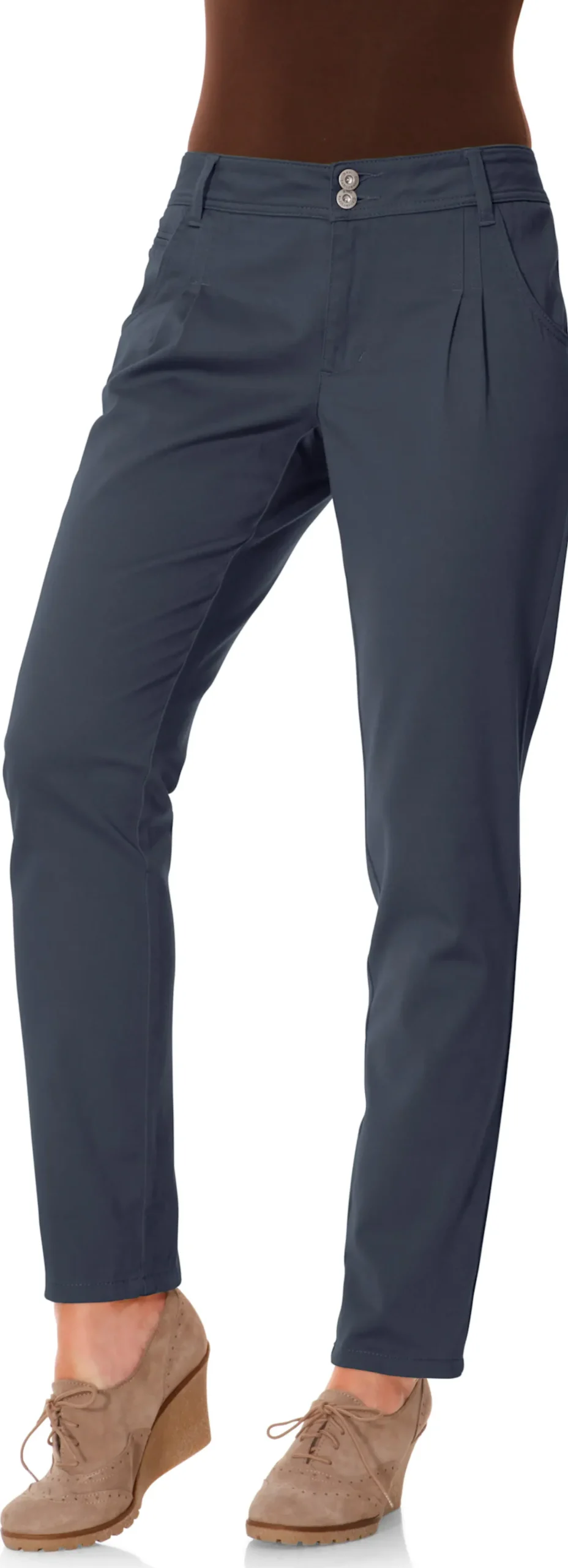 Strandmode|Hosen|heine Chinohose in Karotten-Form marine