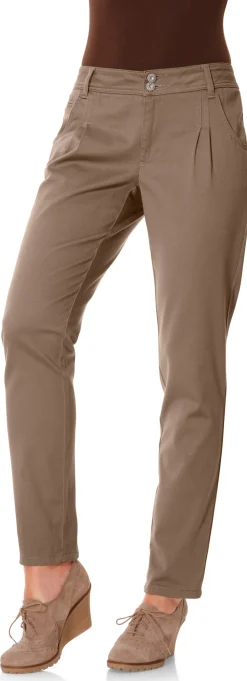 Strandmode|heine Chinohose in Karotten-Form camel