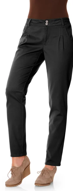 Basics|Hosen|heine Chinohose in Karotten-Form schwarz