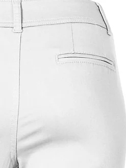 Basics|heine Chinohose in Karotten-Form weiß