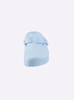 Pantoletten| Clog in Weite F hellblau