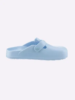 Pantoletten| Clog in Weite F hellblau