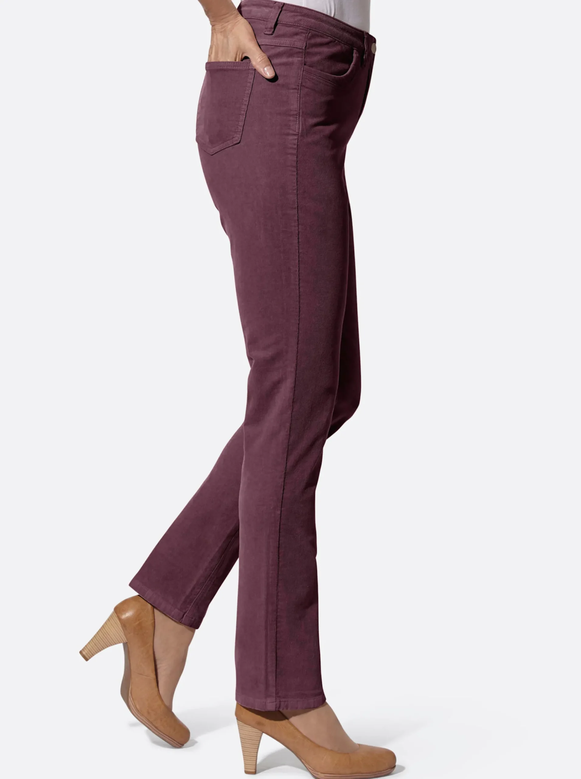 Hosen| Cordhose in Stretch-Qualität burgund