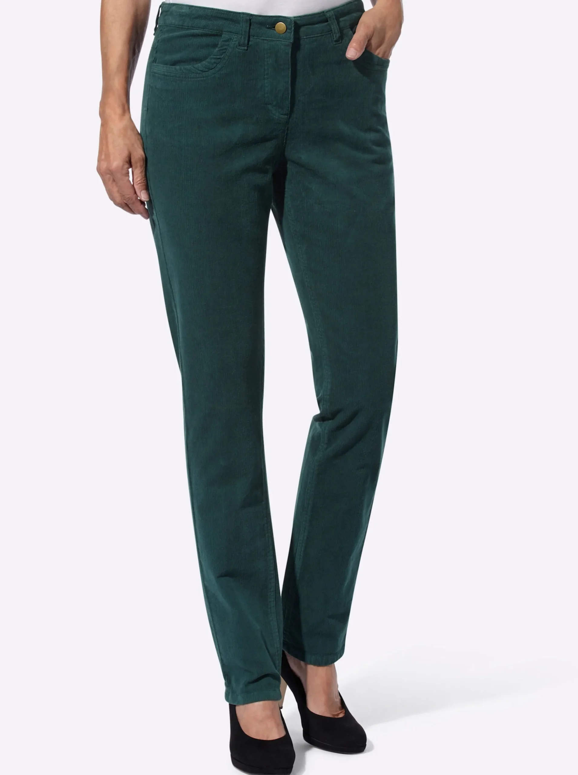 Hosen| Cordhose in Stretch-Qualität petrol