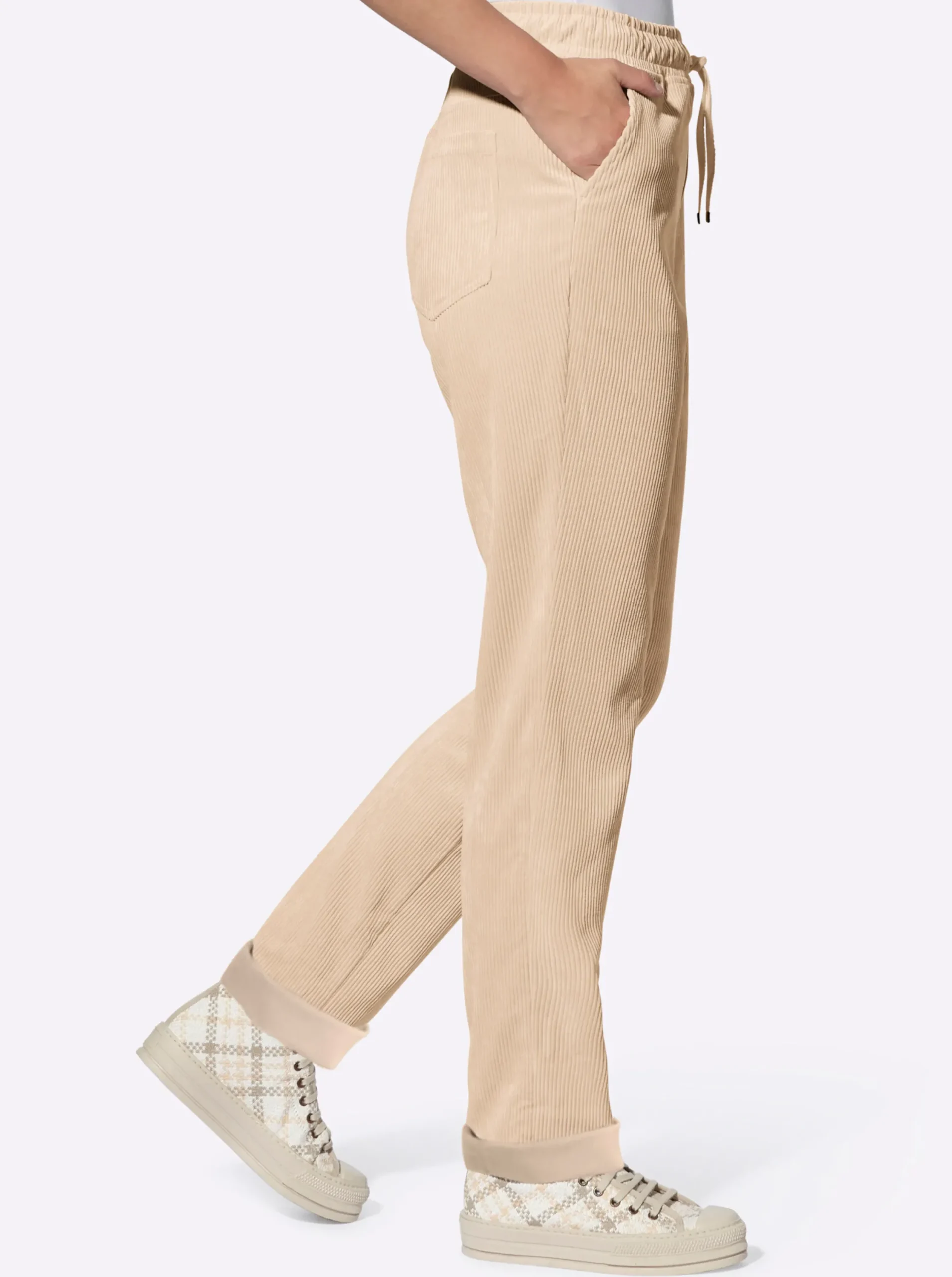 Hosen|heine Cordhose mit Rundum-Dehnbund elfenbein