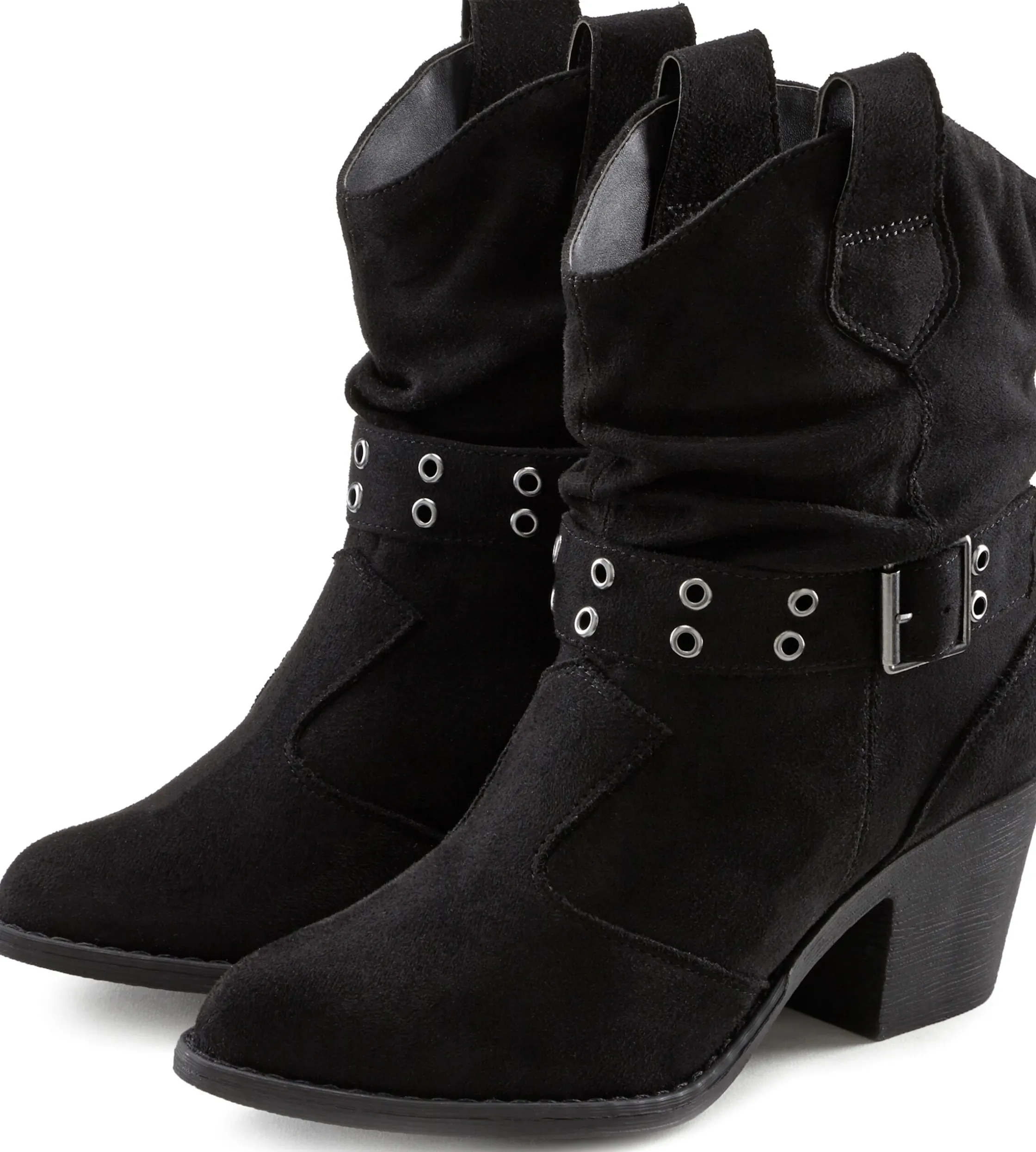 Stiefeletten|Stiefel|LASCANA Cowboy Stiefelette schwarz