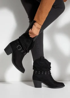 Stiefeletten|Stiefel|LASCANA Cowboy Stiefelette schwarz