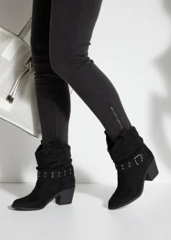 Stiefeletten|Stiefel|LASCANA Cowboy Stiefelette schwarz