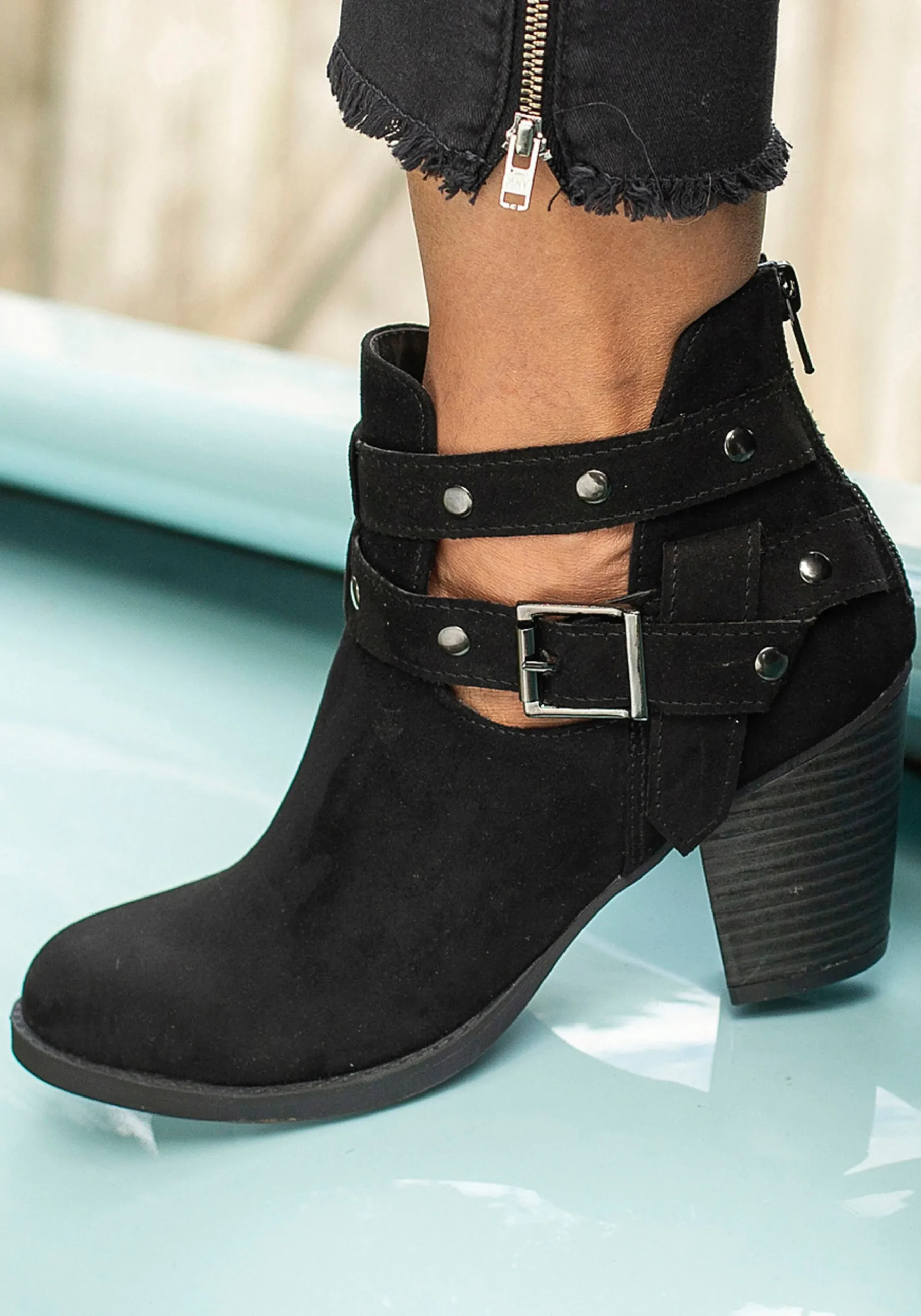 Stiefeletten|Stiefel|LASCANA Cowboy Stiefelette schwarz