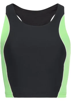 Homewear|LASCANA ACTIVE Crop-Top schwarz/grün