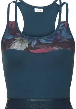 Blusen|LASCANA ACTIVE Crop-Top dunkelblau