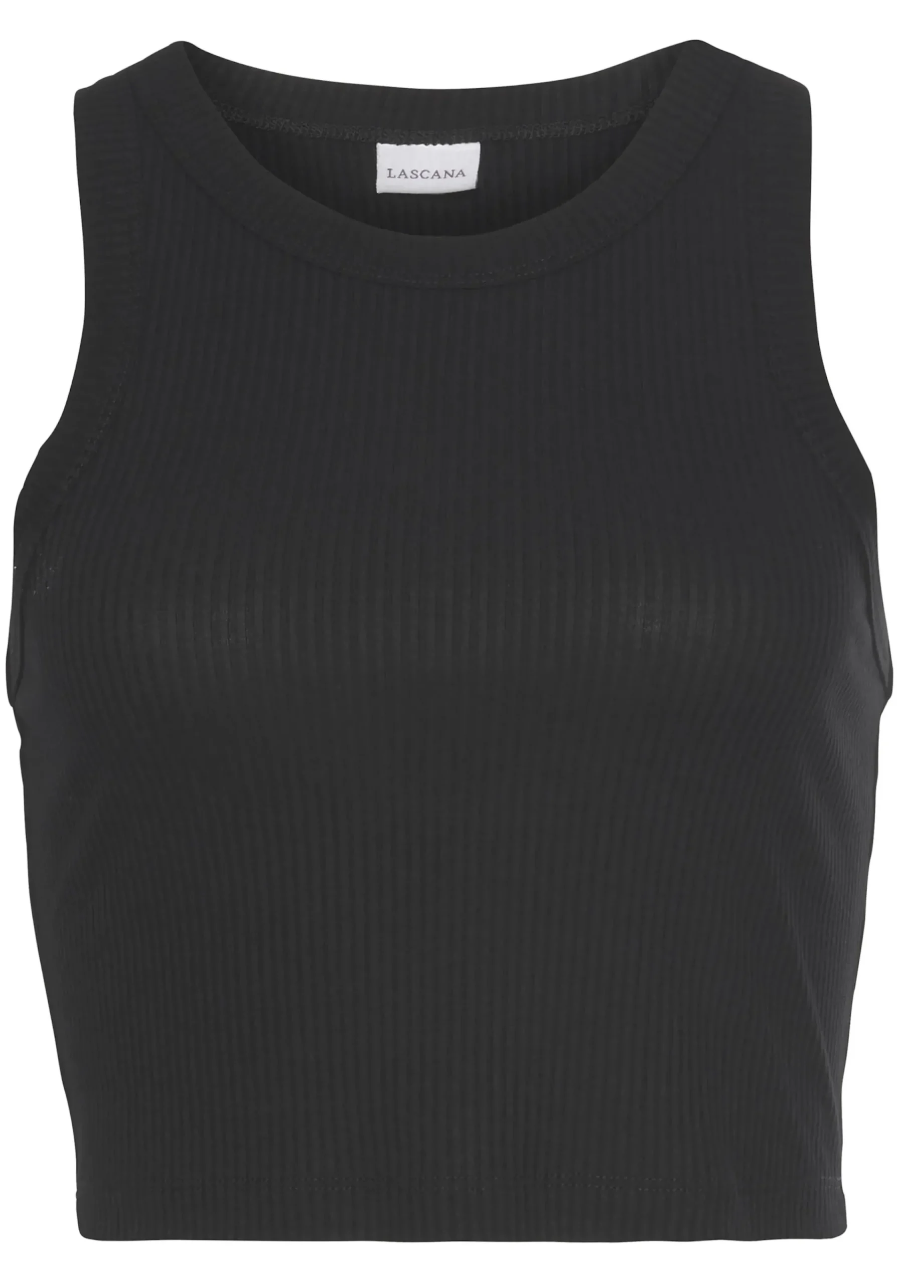 Shirts|LASCANA Crop-Top weiß+schwarz