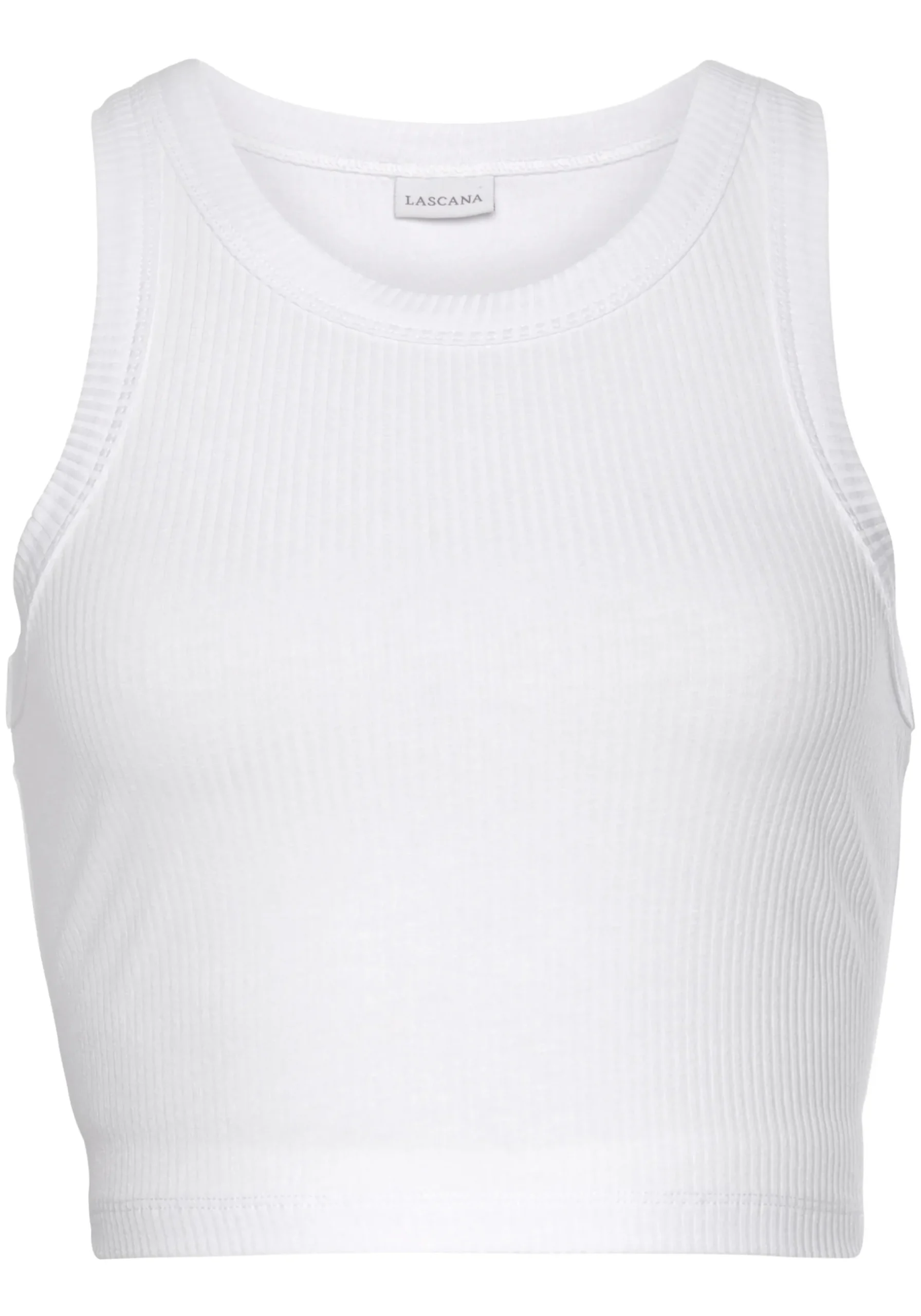 Shirts|LASCANA Crop-Top weiß+schwarz