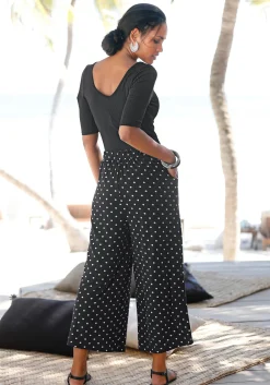Strandmode|LASCANA Culotte schwarz-weiß-gepunktet