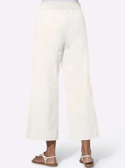 Strandmode|Basics| Culotte mit Leinen-Anteil ecru