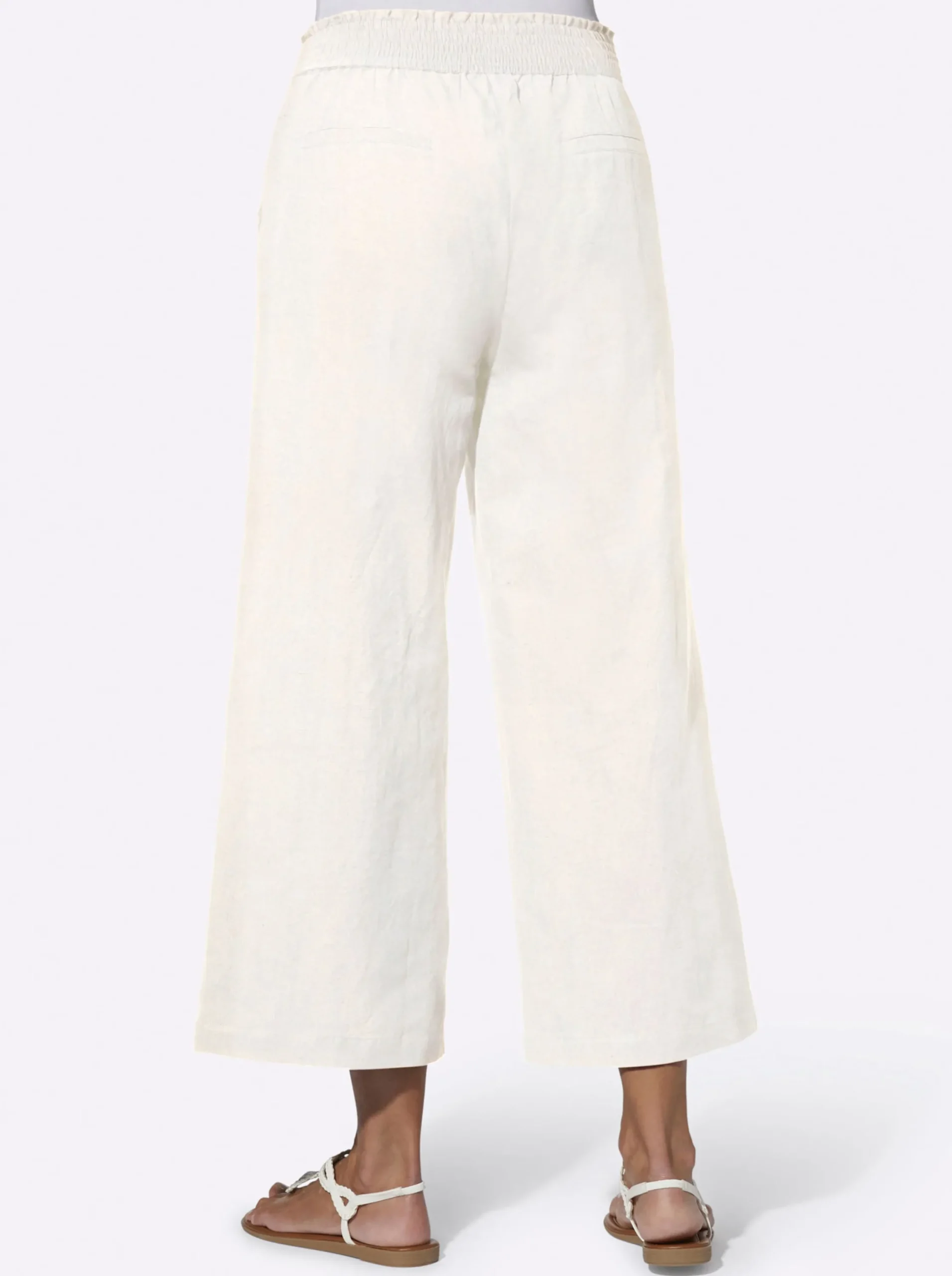 Strandmode|Basics| Culotte mit Leinen-Anteil ecru