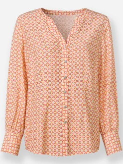 Blusen|heine Druckbluse ecru-hummer-gemustert