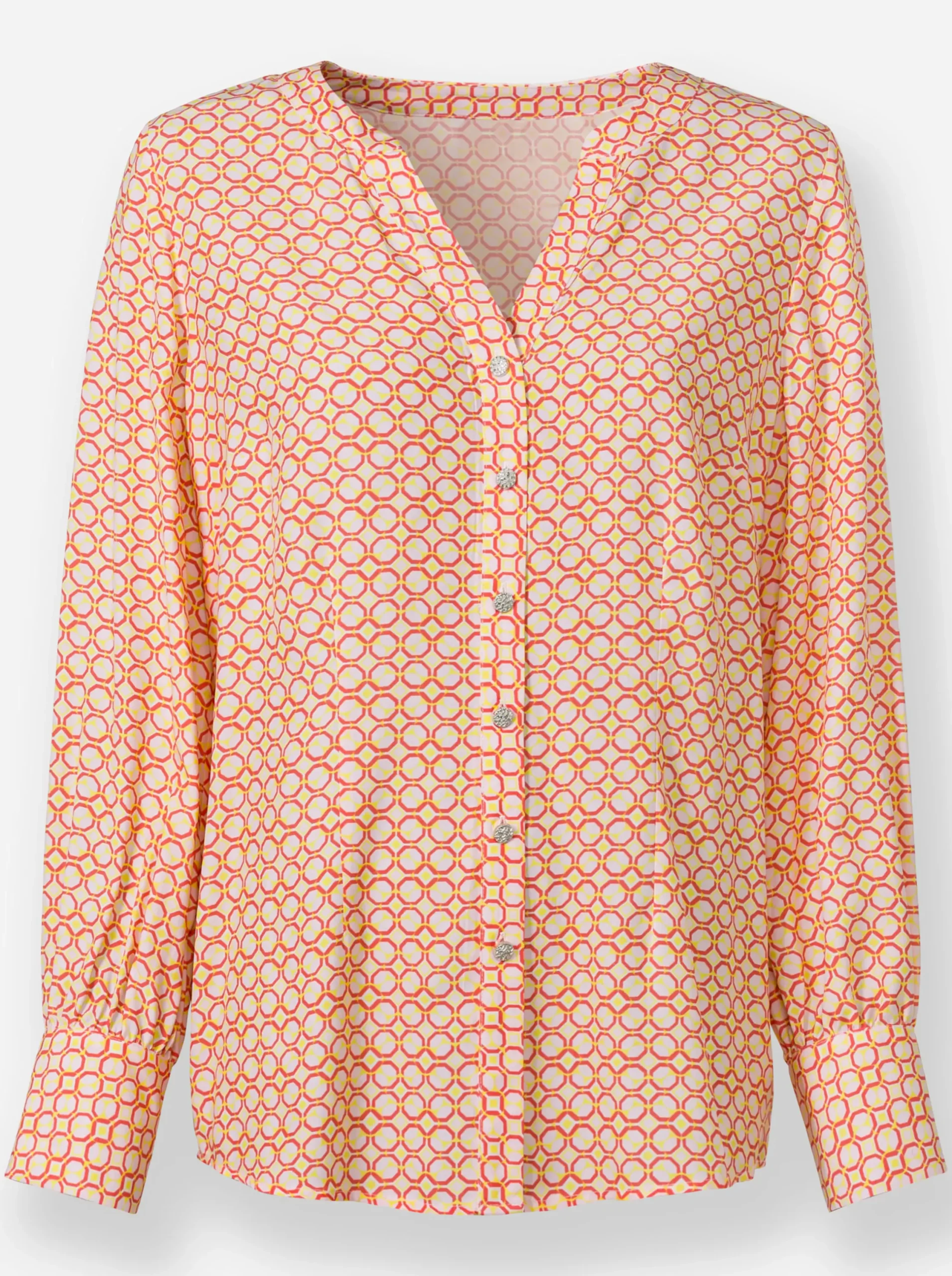 Blusen|heine Druckbluse ecru-hummer-gemustert