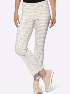 Hosen|heine Druckhose beige-ecru-bedruckt