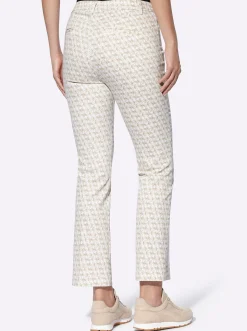 Hosen|heine Druckhose beige-ecru-bedruckt