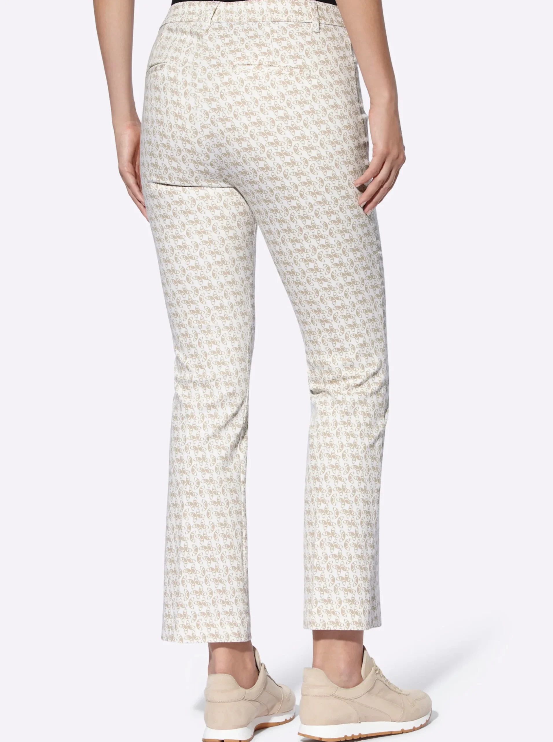 Hosen|heine Druckhose beige-ecru-bedruckt