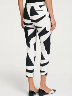 Hosen|heine Druck-Hose schwarz-ecru
