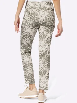 Hosen|heine Druckhose khaki-champagner-bedruckt