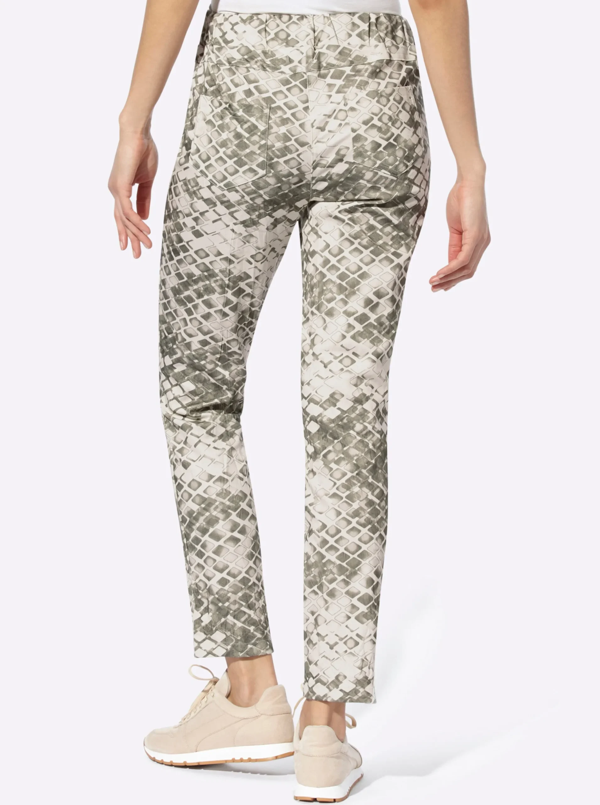 Hosen|heine Druckhose khaki-champagner-bedruckt