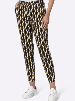 Hosen|heine Druckhose in 7/8-Länge schoko-ecru-bedruckt